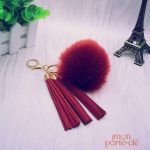 Porte-Clé Pompon décoratif en cuir