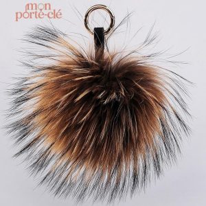 Porte-clé pompon en fourrure Nevada