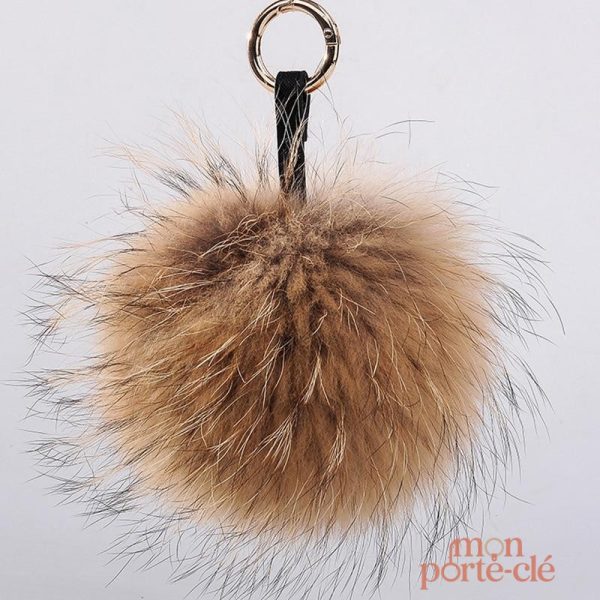 Porte-clé pompon élégant en fourrure