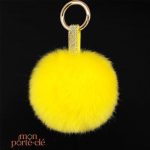 Porte-clé Pompon Jaune élégant et coloré