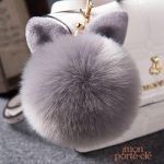 Porte-clé Pompon Lapin en peluche douce et colorée