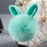 Accessoire porte-clé Pompon Lapin, design adorable