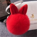 Porte-clé mignon avec pompon en forme de lapin