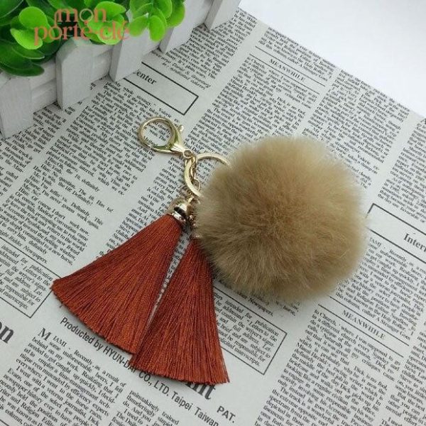 Porte-Clé Pompon coloré et tendance