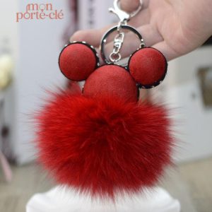 Porte-clé Pompon Mickey coloré et amusant