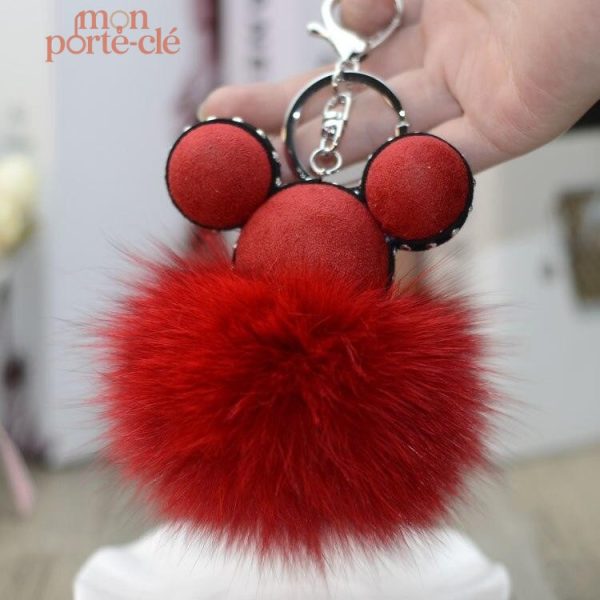 Porte-clé Pompon Mickey coloré et amusant