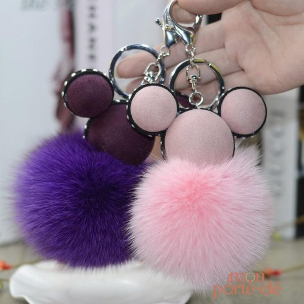 Porte-clé en pompon Mickey, un must-have