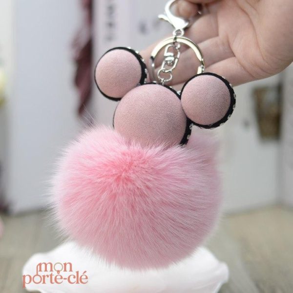 Porte-clé Mickey en pompon doux et tendance