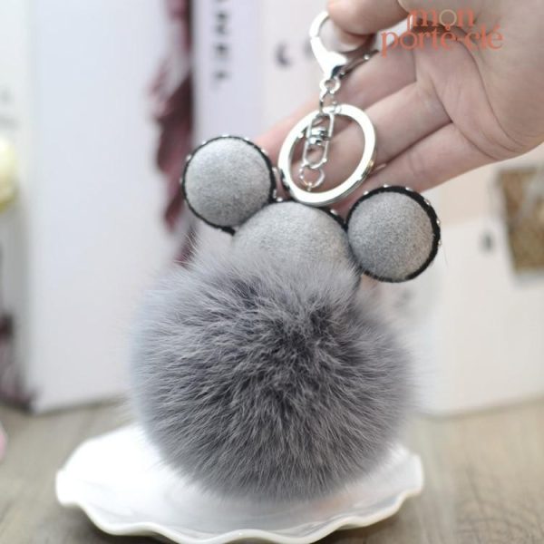 Porte-clé Mickey avec pompon, charme ludique