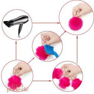 Porte-clé en pompon noir pour une touche stylée