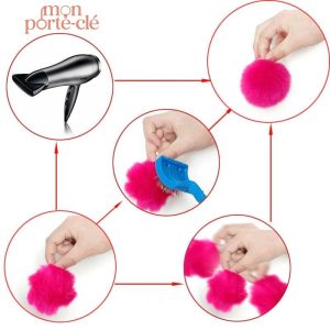 Porte-clé pompon, touche de couleur orange pour vos clés