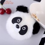 Porte-clé panda avec pompon tendance et original