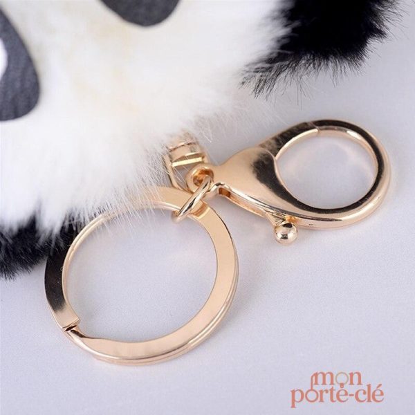 Accessoire porte-clé en forme de panda avec pompon