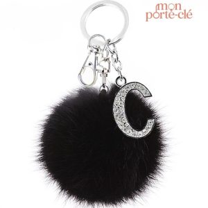 Porte-clé pompon fait main, idéal pour offrir