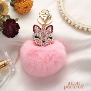 Porte-clé pompon renard élégant et original