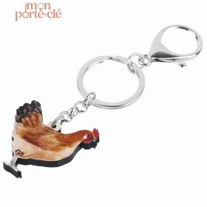 Porte-clé animal poule coloré et original