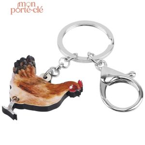 Accessoire porte-clé en forme de poule
