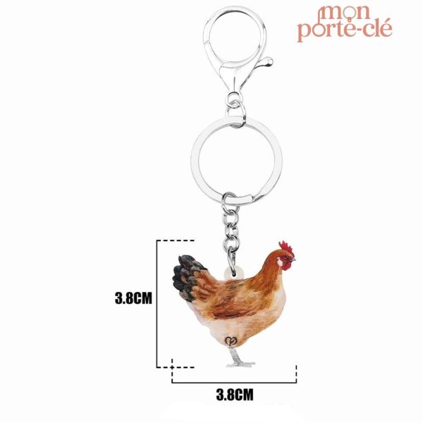 Porte-clé poule mignon pour un style unique