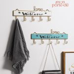 Porte-Clé mural en bois avec charme rétro