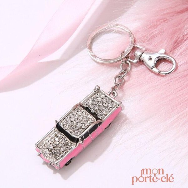 Porte-clé voiture pratique en rose
