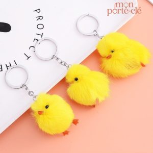 Porte-clé poussin en forme d'animal mignon