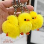 Porte-clé créatif avec motif poussin charmant