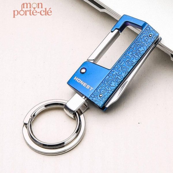 Porte-clé multifonction en acier, design pratique