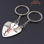 Porte-clé romantique à personnaliser pour amoureux