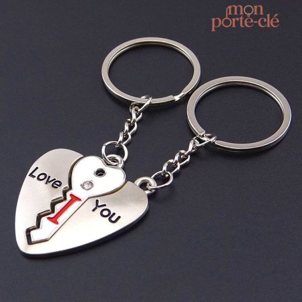 Porte-clé romantique à personnaliser pour amoureux