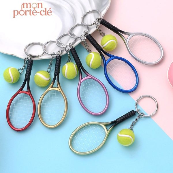 Porte-clé raquette de tennis élégant et pratique