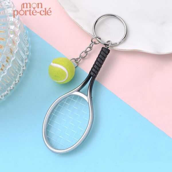 Mini raquette de tennis en porte-clé, style unique