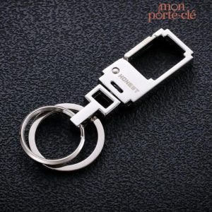 Porte-clé homme rectangulaire en acier