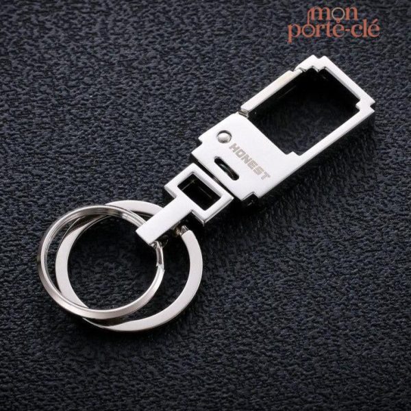 Porte-clé homme rectangulaire en acier