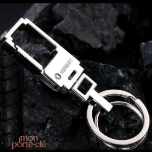 Porte-clé design rectangulaire en acier inoxydable