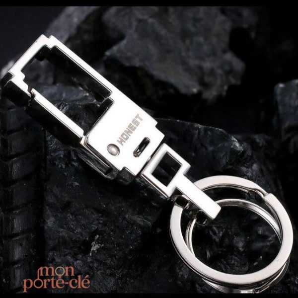 Porte-clé design rectangulaire en acier inoxydable