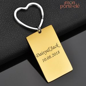 Porte-clé rectangulaire personnalisé en acrylique