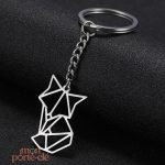Porte-clé renard origami stylisé en couleur vive