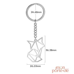 Accessoire porte-clé renard, inspiration origami élégante
