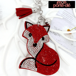 Porte-clé renard à strass pour un style unique