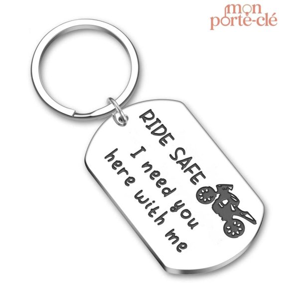Porte-clé moto Ride Safe design élégant et fonctionnel