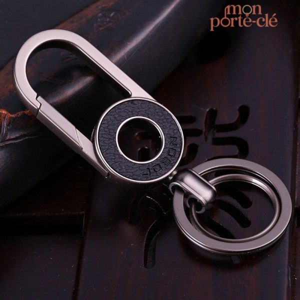 Porte-clé rond en acier pour homme