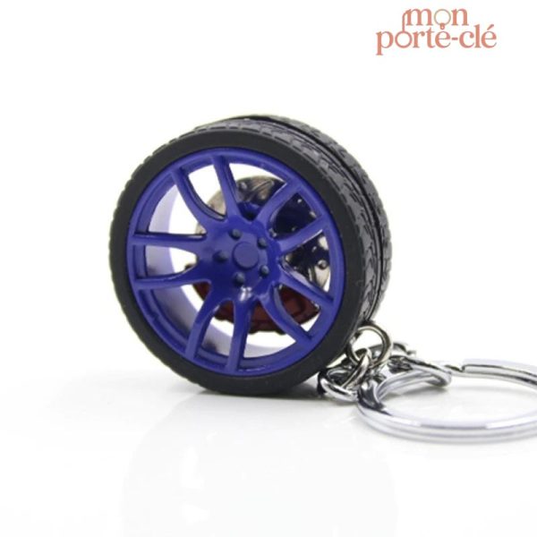 Porte-clé voiture stylisé avec motif de roue