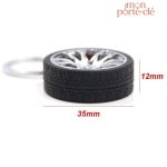 Porte-clé en métal pour voiture, design roue