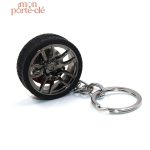 Porte-clé pour voiture, motif de roue unique