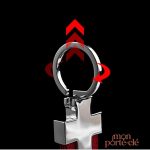 Porte-clé homme, lanière rouge, look moderne