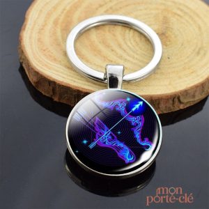 Porte-clé astrologique Sagittaire en métal décoratif