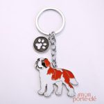 Porte-clé Saint Bernard en métal décoratif