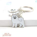 Porte-clé chien en forme de Samoyède pour les amoureux des chiens