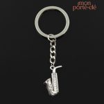 Porte-clé saxophone en métal pour passionnés de musique