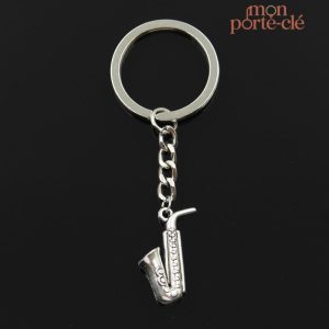 Porte-clé saxophone en métal pour passionnés de musique